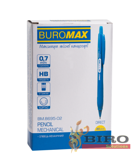 Creion mecanic DIRECT, 0,7 mm, albastru, BUROMAX